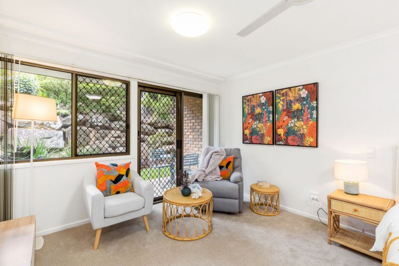 Ground-level studio apartment with enclosed patio