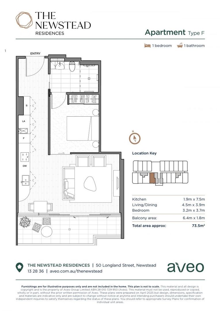 Seamless one-bedroom apartment
