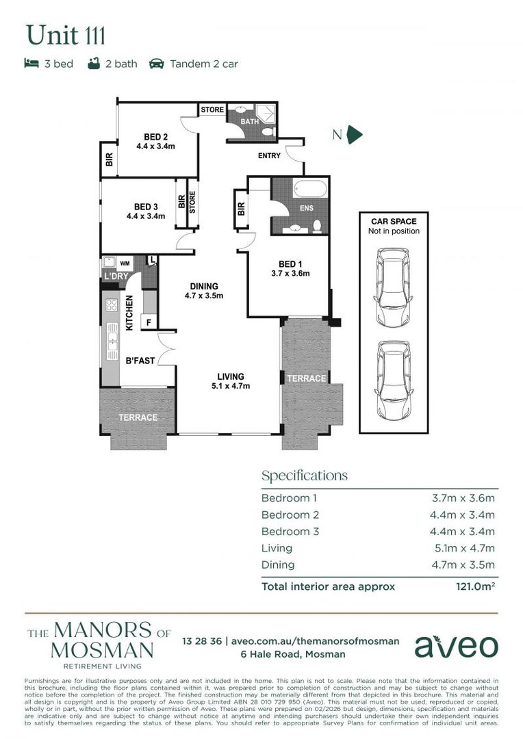 Contemporary three-bedroom apartment in a prime village setting