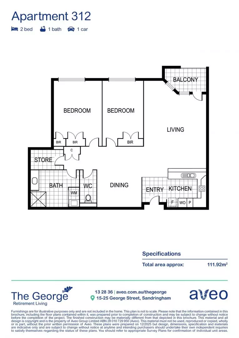 Stunning 2-bedroom apartment with balcony views