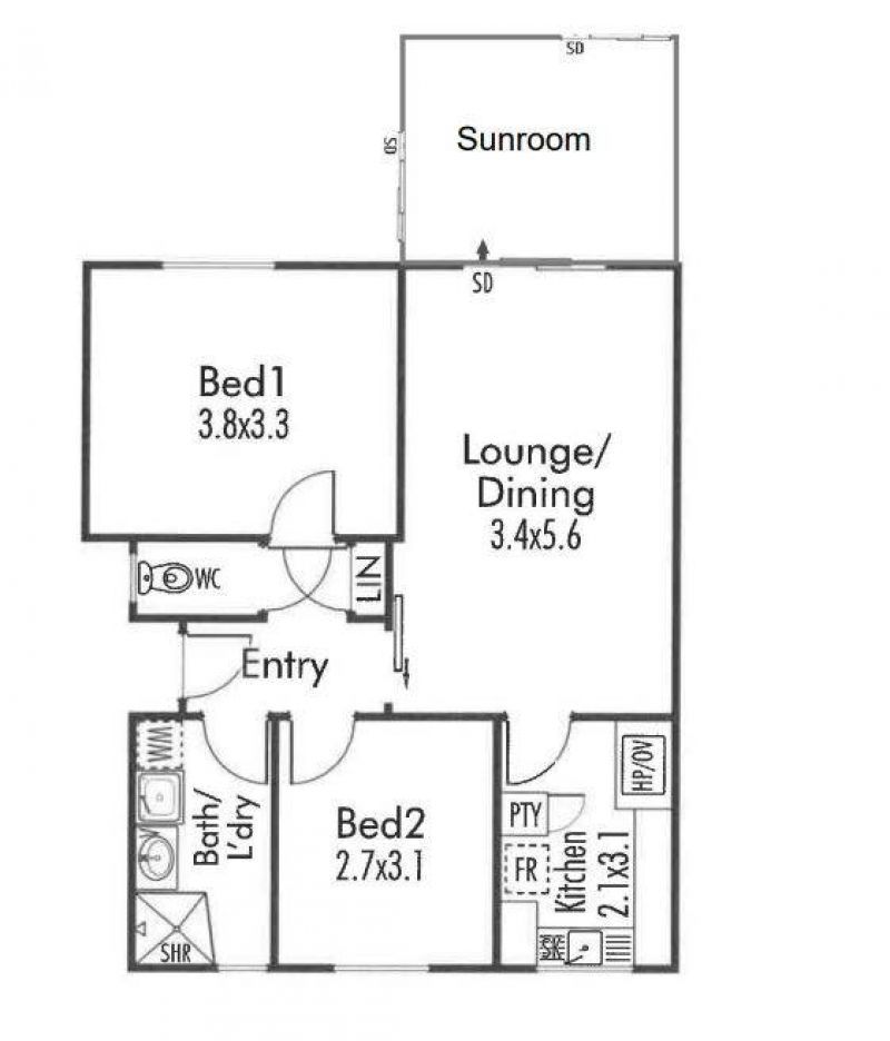 SOLD! A bright, light filled unit with a sunroom and leafy outlook