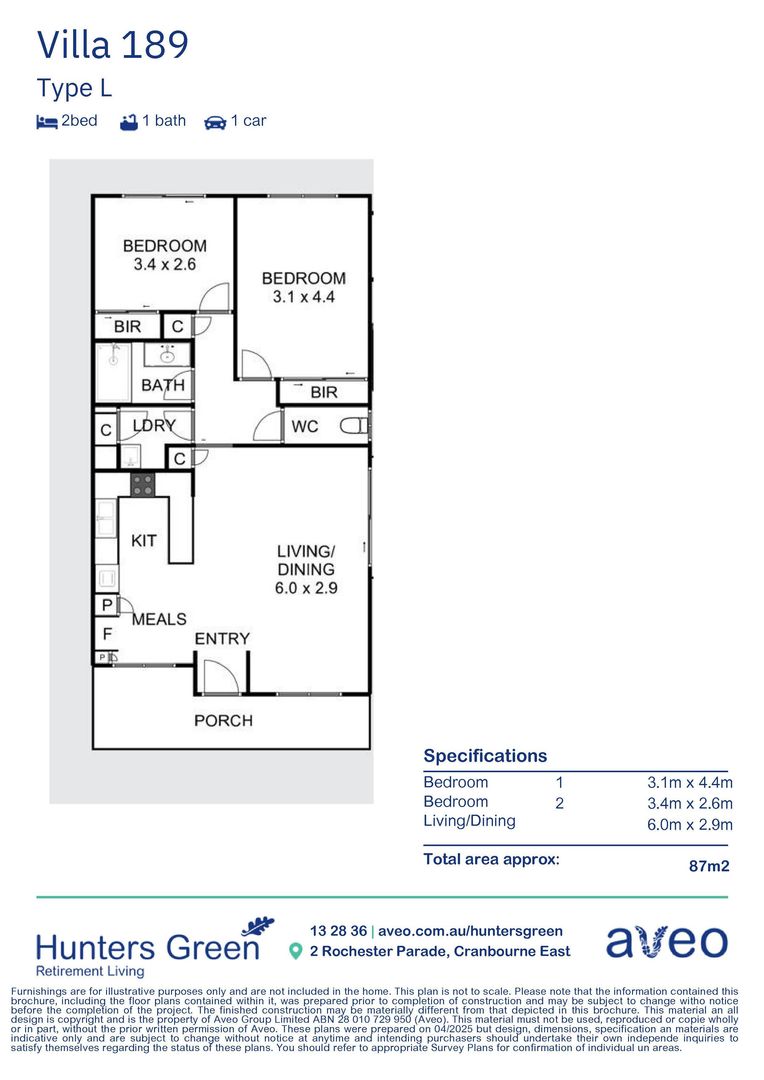 Stylish, 2-bedroom, modern villa close to the shops