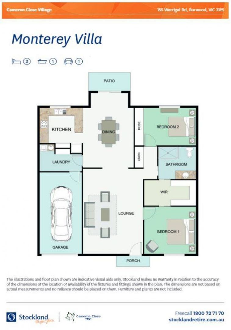 Sophisticated and spacious 2 bed home in Cameron Close Village
