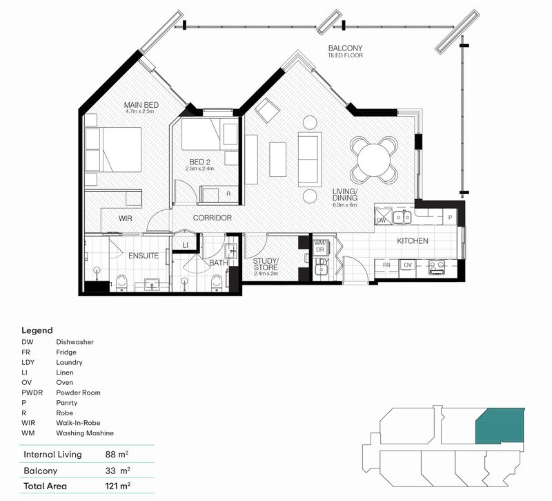 Architecturally Designed Two-bedroom with study