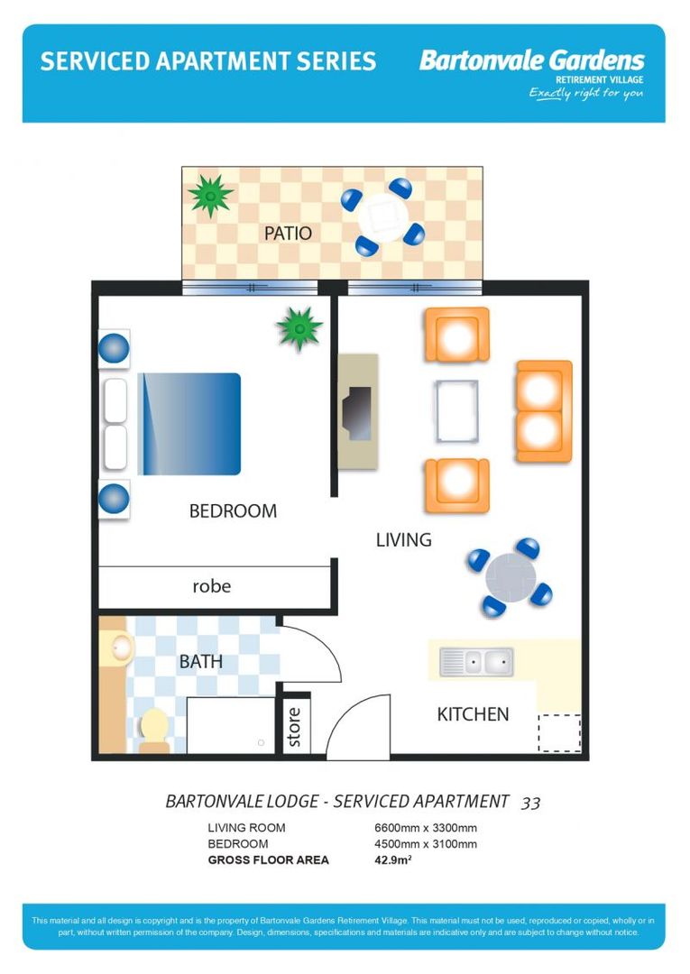 Modern one-bedroom apartment