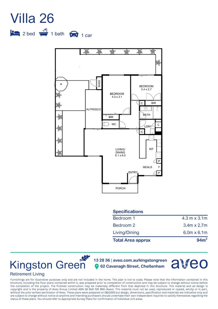 Spacious Two-Bedroom Villa Close to the Community Centre