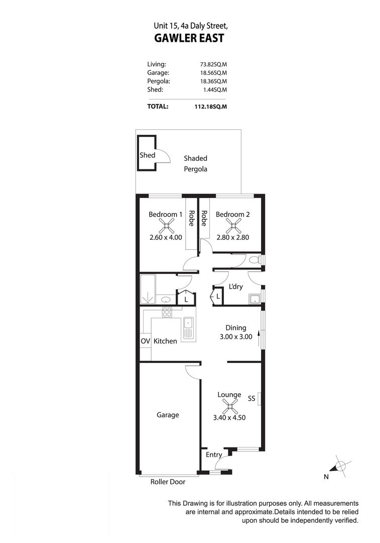 Excellent design two bedroom unit in private location