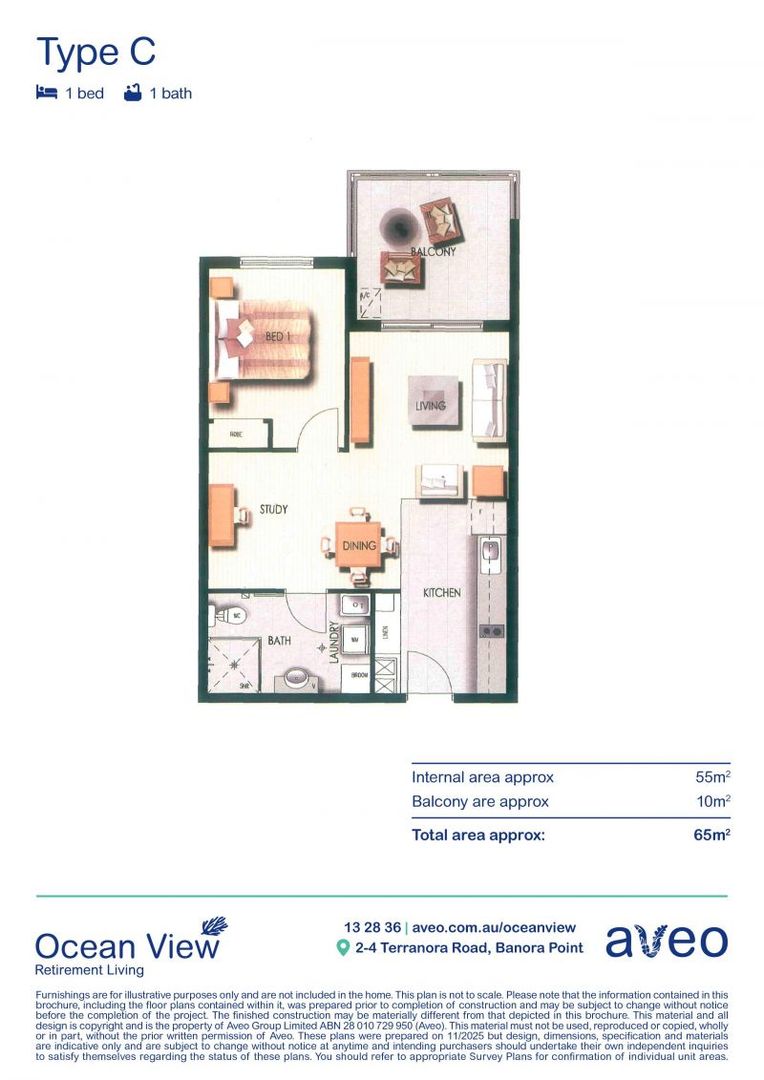 Elevated north-facing one bedroom apartment