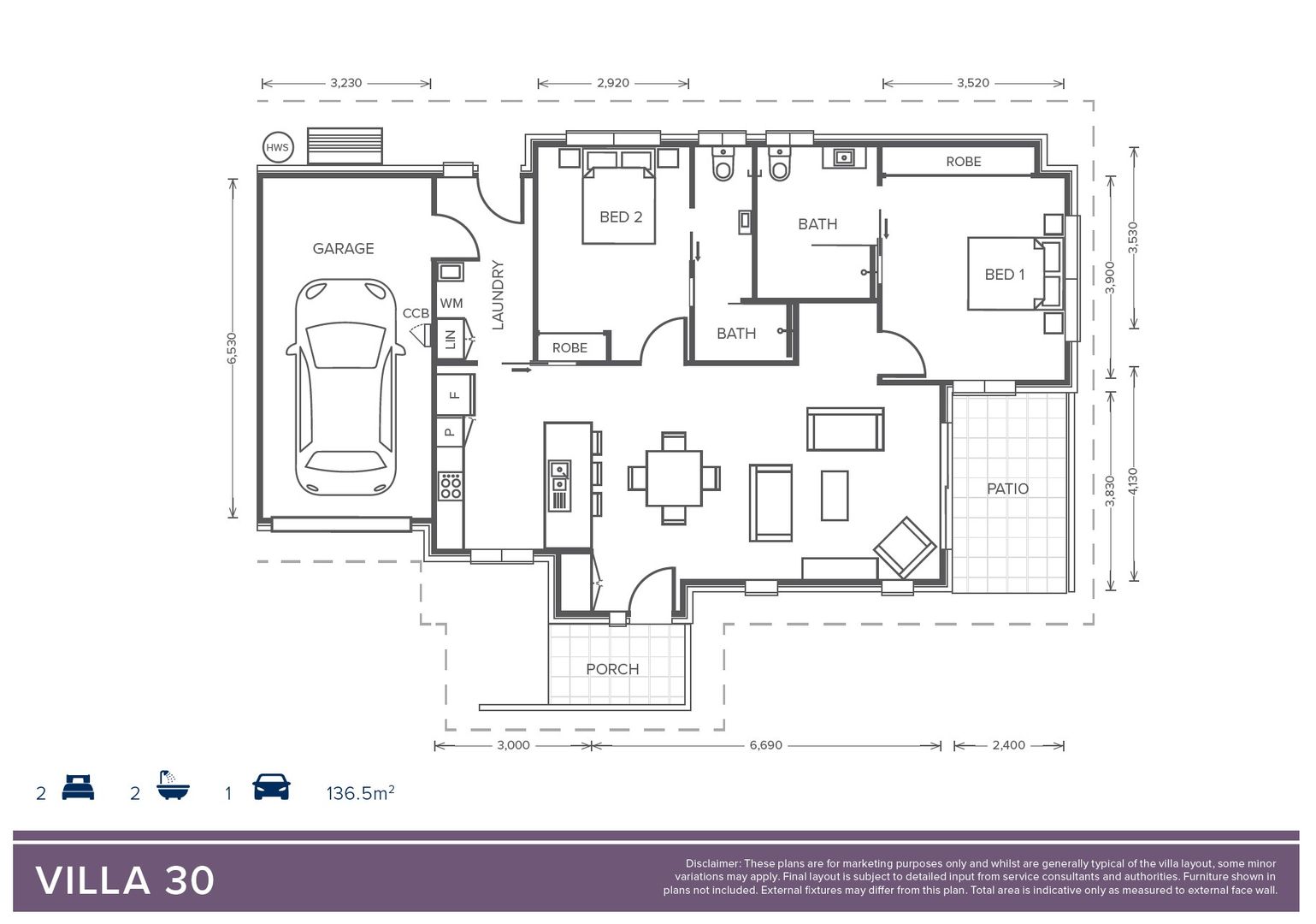 Oak Tree Retirement Village Moss Vale - 2 Bedroom + 2 Bathroom Villas 3 & 30