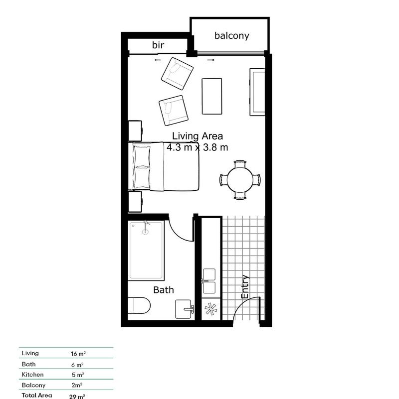 Serviced Apartment | Sandpiper Floorplan