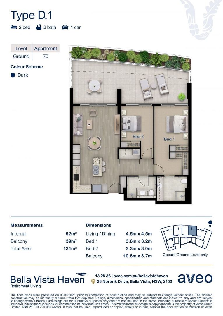 Ground-floor 2-bedroom apartment with private courtyard