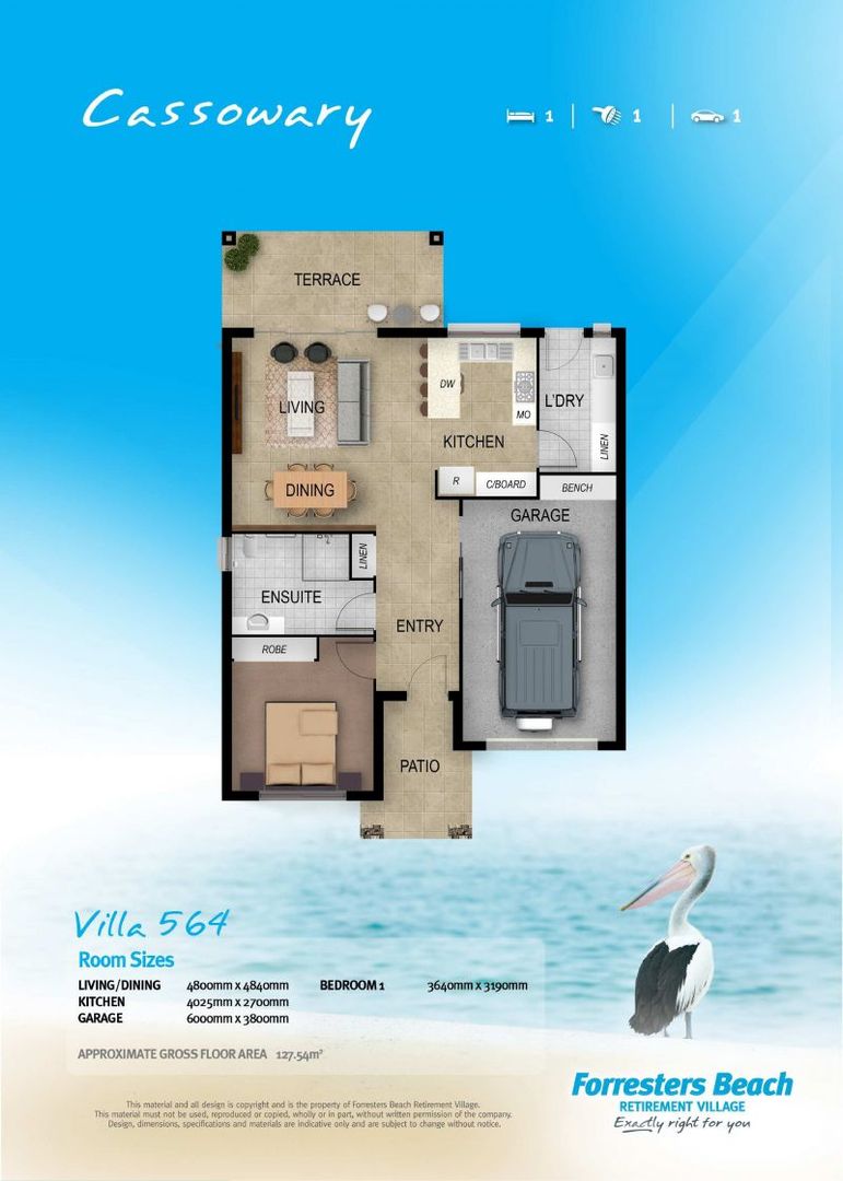 Centrally located villa with easy walk to all village facilities