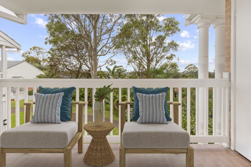 An elegant, fully renovated one-bedroom unit overlooking gardens.