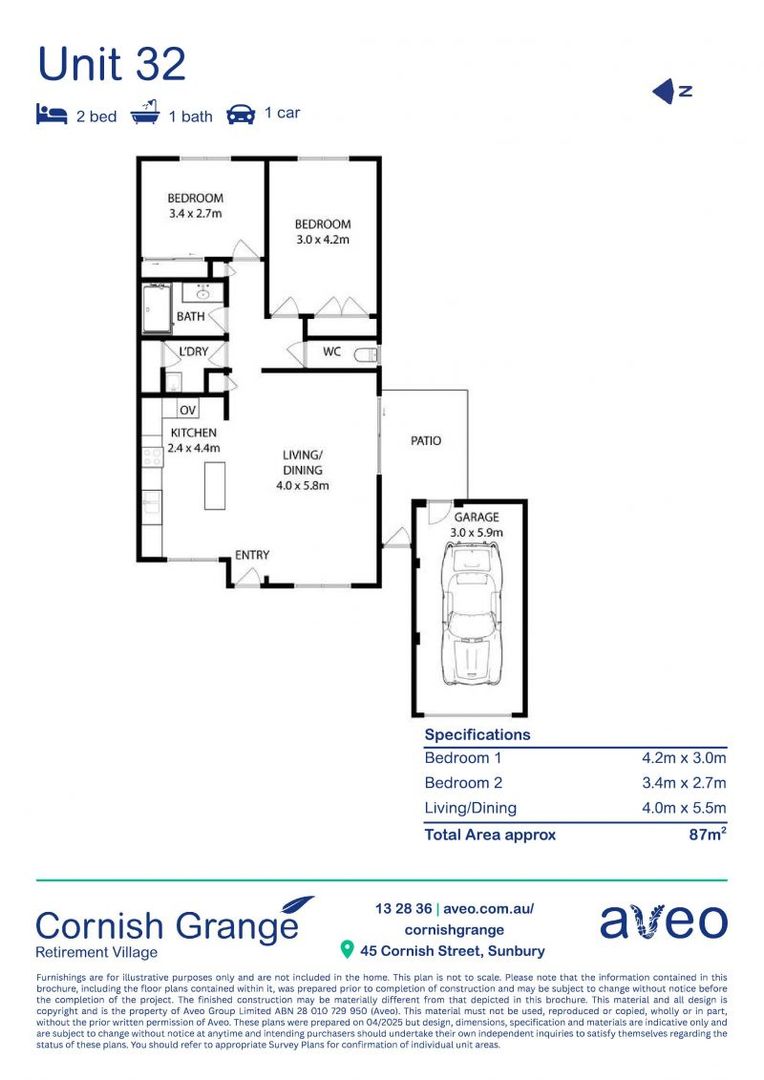 Two-bedroom unit in the heart of the village