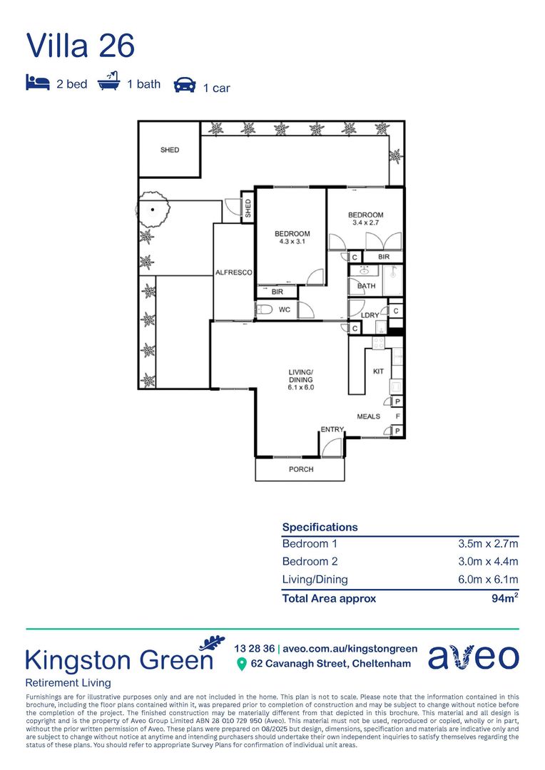 Spacious Two-Bedroom Villa Close to the Community Centre