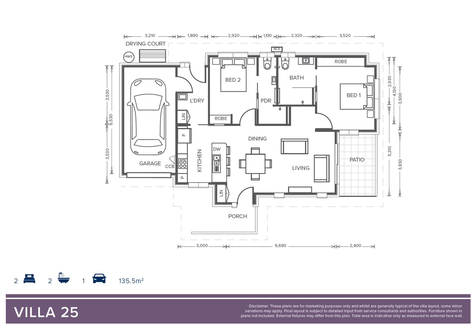 Villa 25 | 2 bed + 2 bath