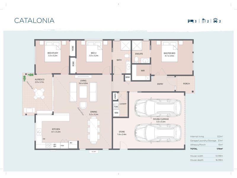 Spacious, light-filled living at Plantations