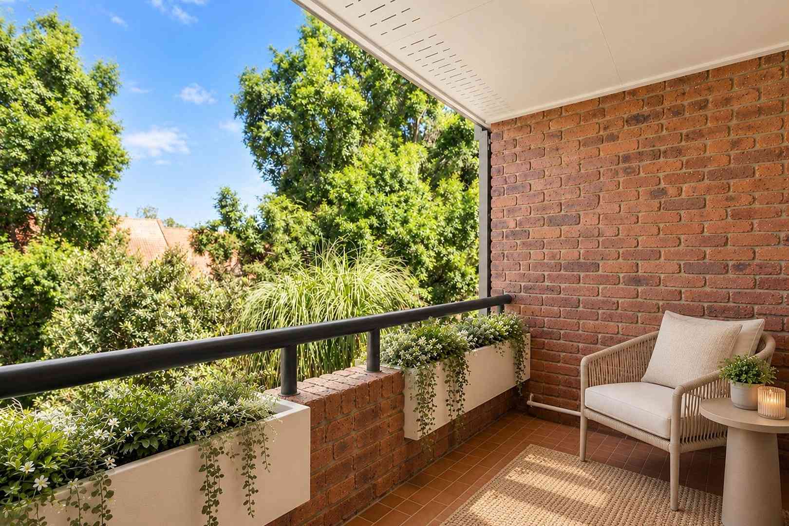 Studio apartment with private balcony