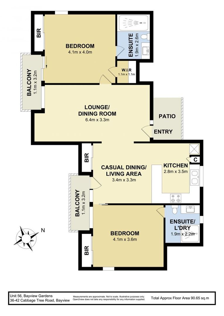 Two-bedroom unit with light & bright interiors