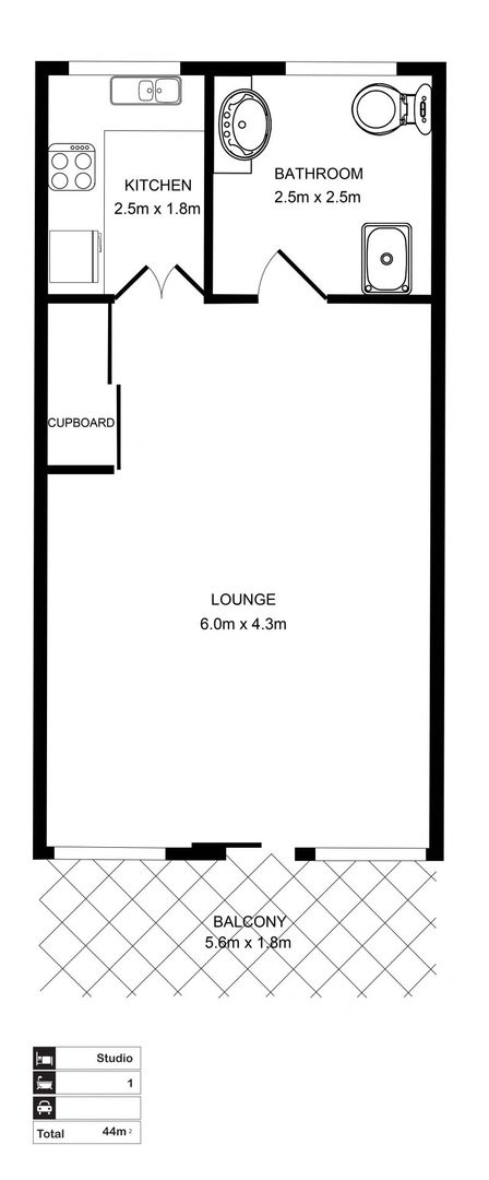 New Renovated Studio Unit with Carport