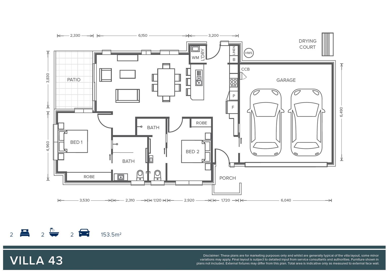 2 Bedroom + 2 Bathroom - Oak Tree Retirement Village Coffs Harbour