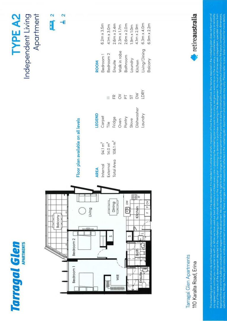 Independent Living Apartment 7212 2 bed 2 bath
