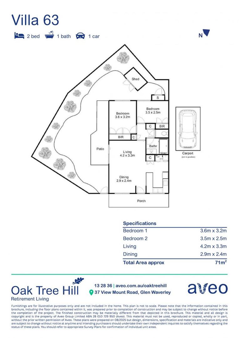 Beautiful two-bed villa with large backyard