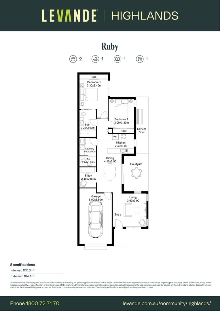 Two Bedroom + Study | Villa 140