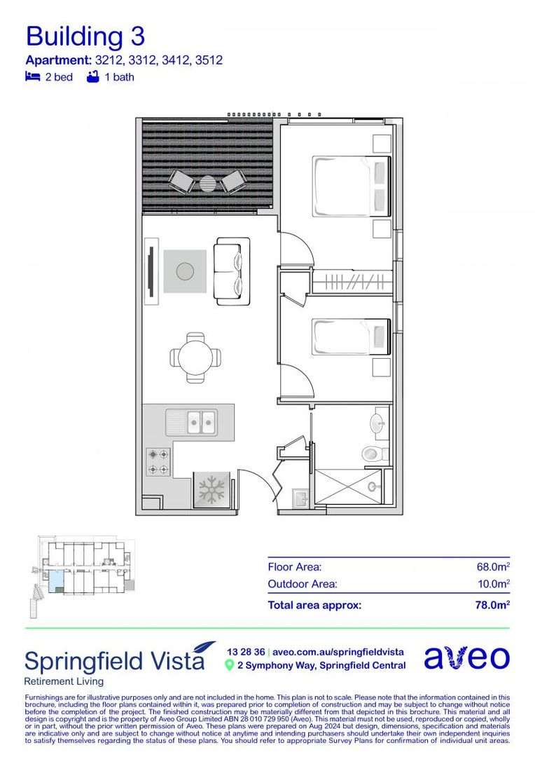 Spacious and bright two-bedroom apartment