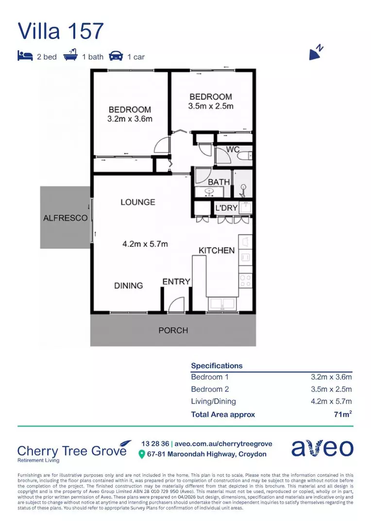 Exclusive two-bedroom villa featuring a pristine backyard