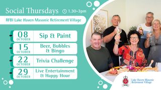 Free Events for Seniors | Social Thursdays at RFBI Lake Haven Masonic Retirement Village