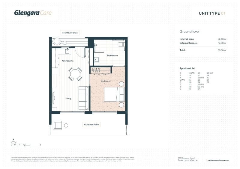 A ground-floor apartment featuring large terrace for easy access for visitors and parking.