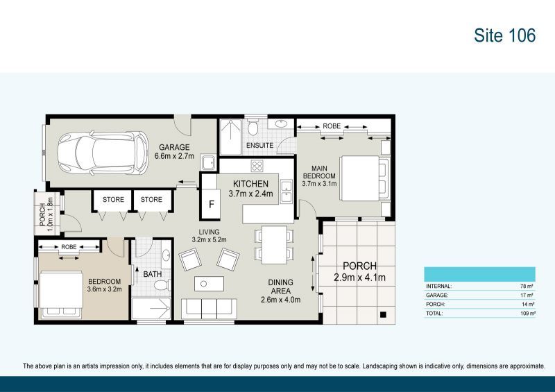 Vibrant Two Bedroom Home with Tropical Views