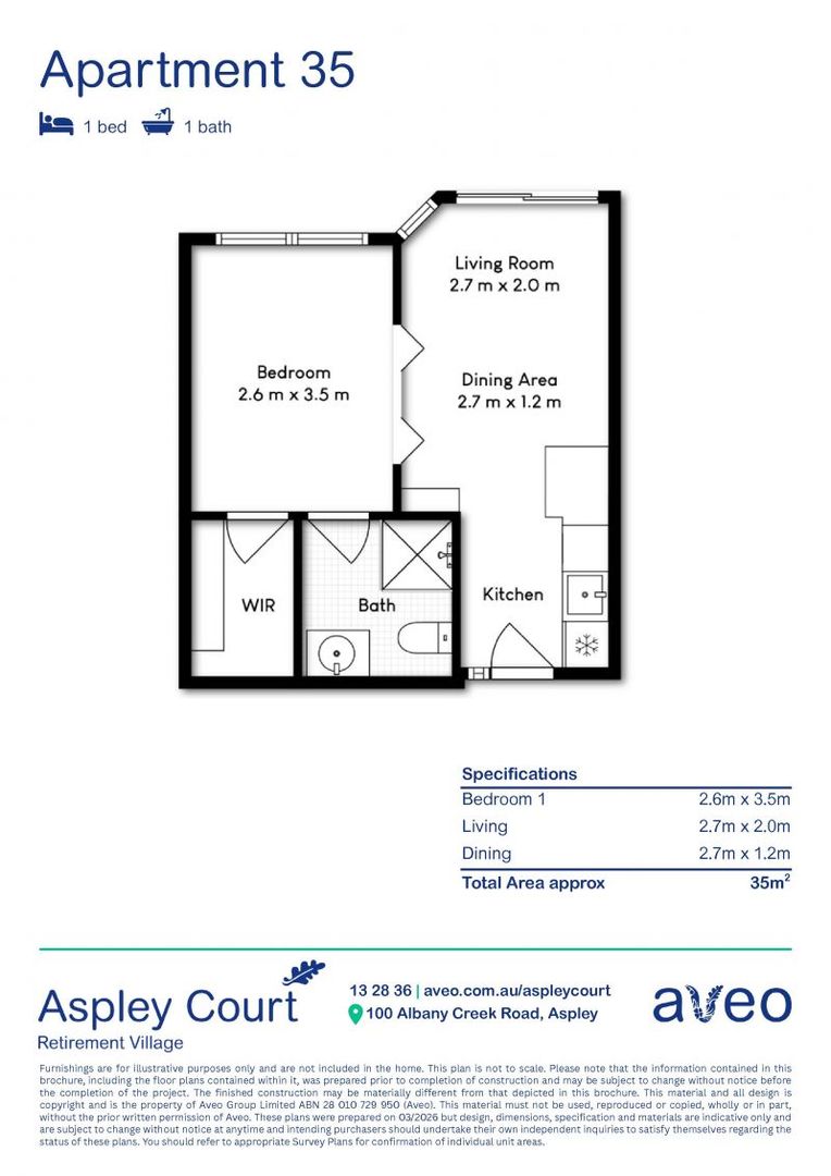 One bedroom apartment with services - Under refurbishment
