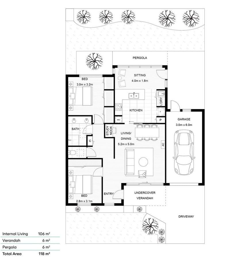 Light-filled Unit with Garden Views and Sunroom