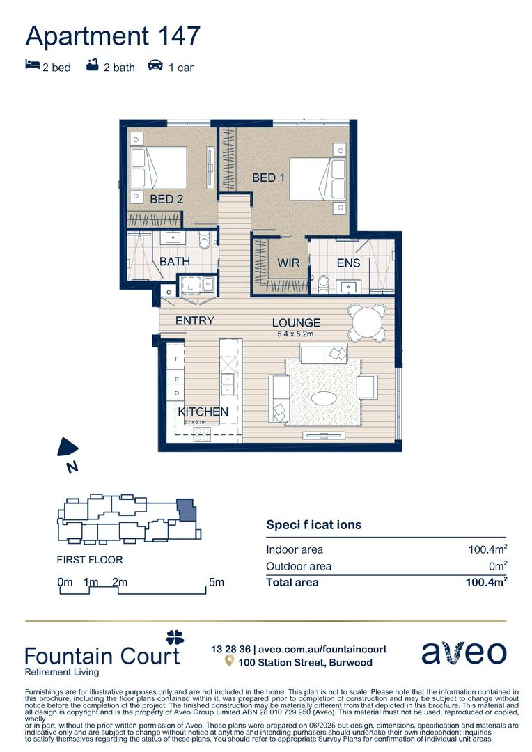 Generously sized first floor 2-bedroom apartment