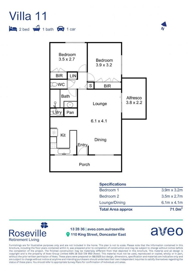 Two-bedroom villa located close to community centre