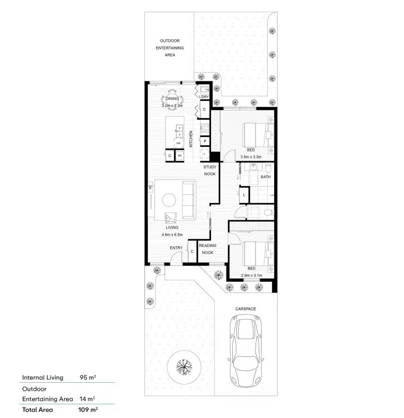 Modern Light-Filled Unit with Study and Stylish Finishes