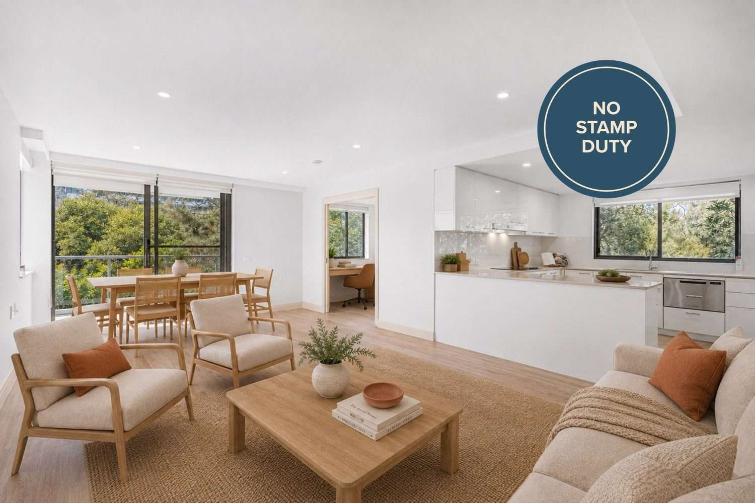 Three-bedroom apartment with room for family and friends