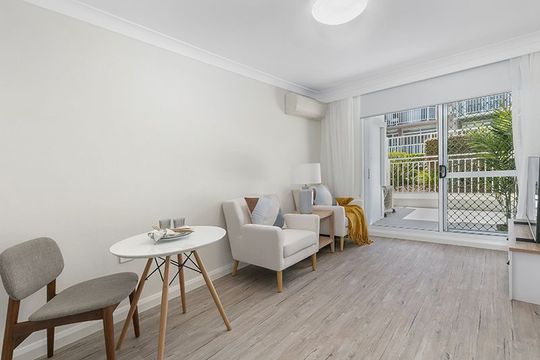 Fully refurbished one bedroom serviced apartment with separate bedroom and ensuite plus kitchenette and balcony.