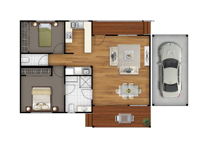 Brand new home nestled by the water’s edge