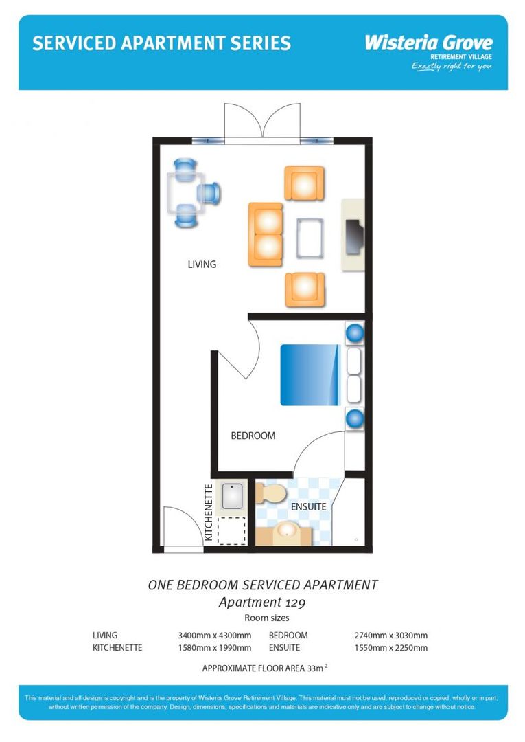 Spacious and light filled serviced apartment