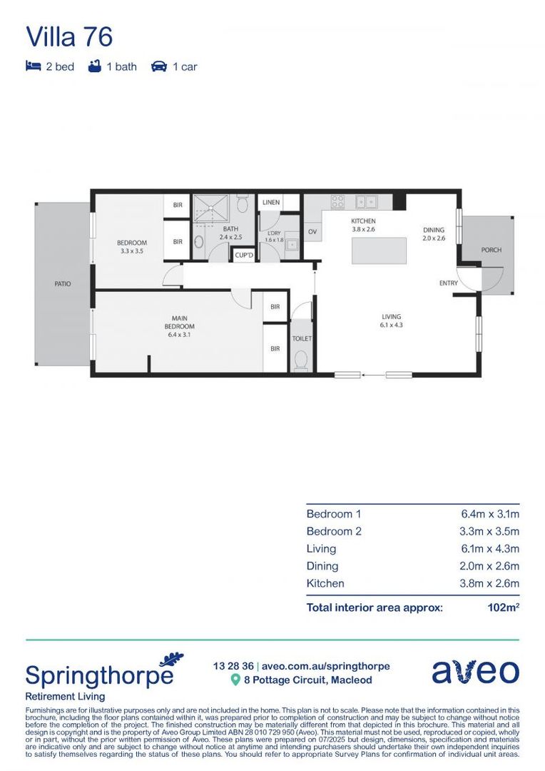 Spacious master bedroom with additional sunny retreat!