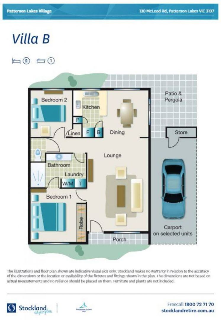 Spacious 2 bedroom retreat in the popular Patterson Lakes Village