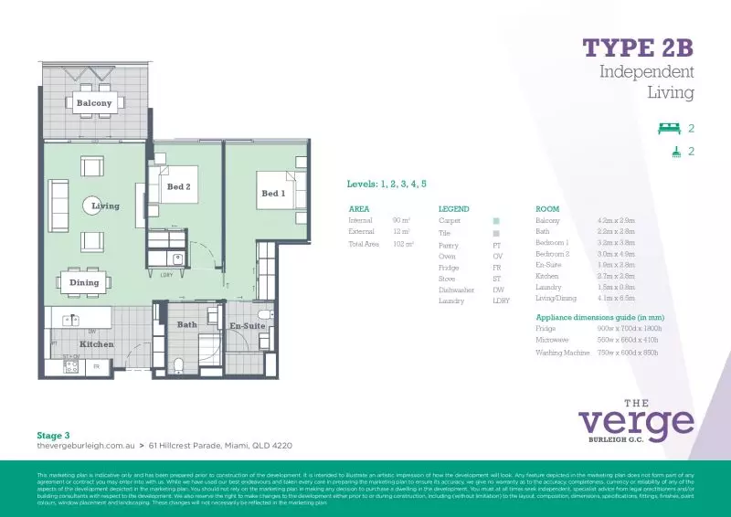 South-facing apartment with stunning Burleigh Golf Course vistas