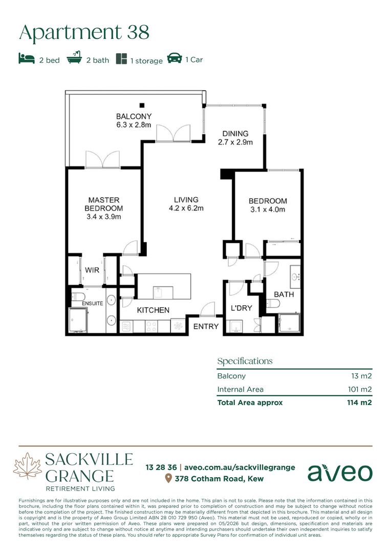 Unique North facing two-bedroom apartment!