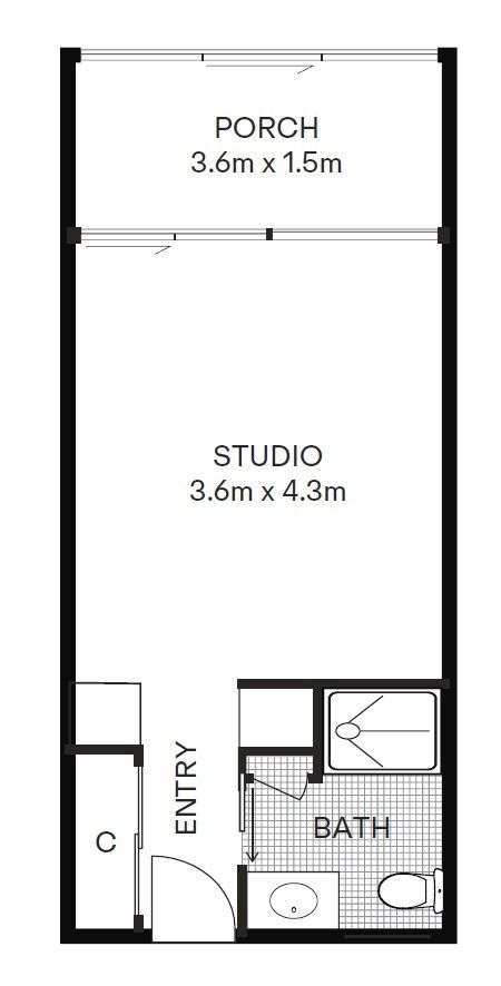 Refurbished Studio Apartment with Patio Overlooking Rainforest