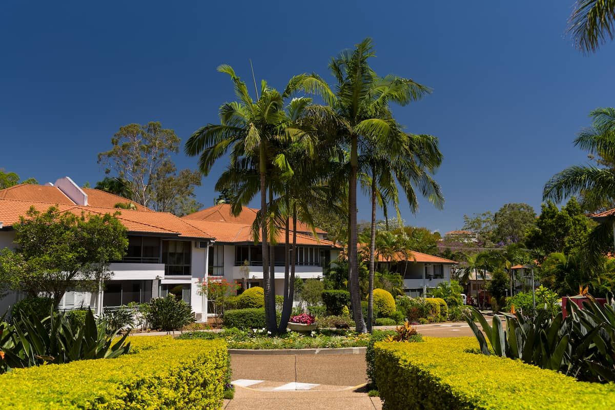 Retirement living amid serene landscapes and architectural elegance