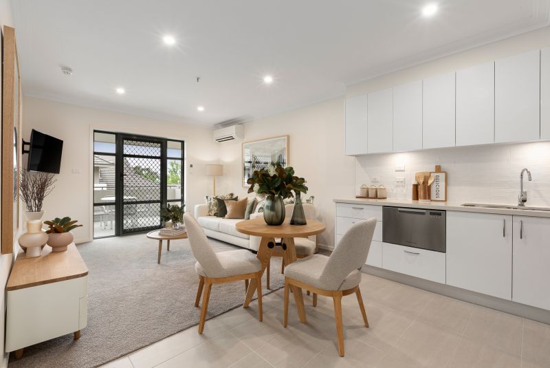 Courtyard-facing apartment on level 3 with serene views