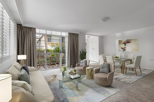 Elegant, open plan unit featuring a sunny north facing terrace
